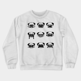 Moustaches of The Pug Crewneck Sweatshirt